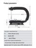 Portable U-Shaped Handheld Stabilizer with Flash Mount for SLR Cameras and Mobile Phones