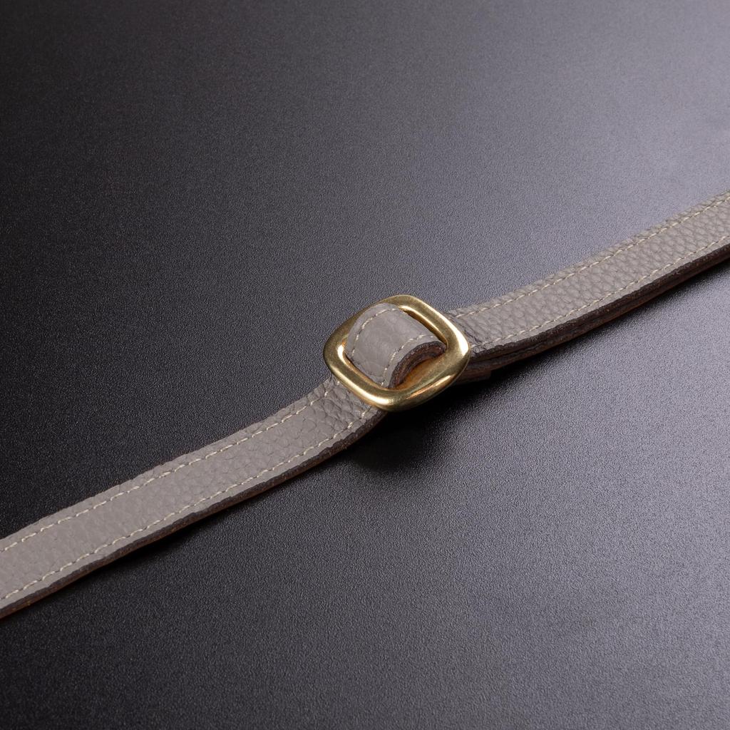 COGURE Genuine Shrunken Calf Leather Shoulder Strap, CrossbodyNeck Strap, Adjustable Length from 100cm to 125cm, 1.2cm Width, Unisex, Greige + Pink