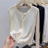 Sweet wind hollow thin knitted cardigan women's summer outdoor sunscreen top age-reducing fungus edge air-conditioning shirt