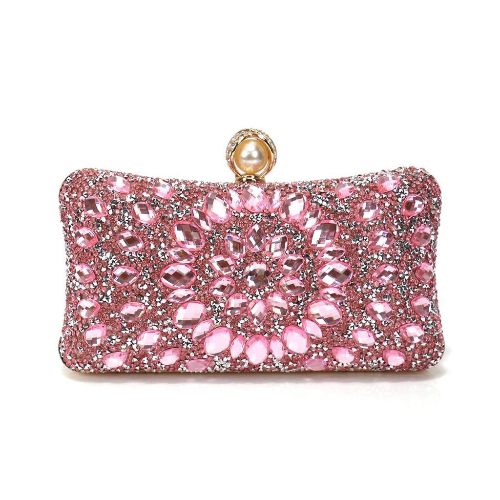 Acrylic Diamonds Evening Bags Party Wedding Clutch Rhinestones  Design Chain Shoulder Handbags