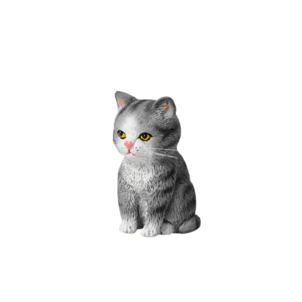 Cartoon Style Cat Statues Figurines Tiger Spot Cat Decoration  Dollhouse Model