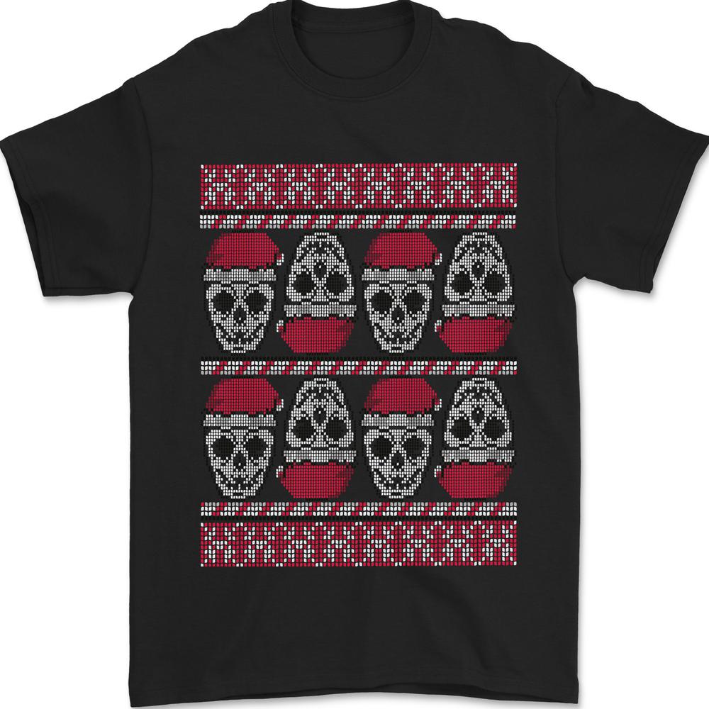 Christmas Skulls Xmas Heavy Metal Rock Music Unisexs TShirt 100 Cotton S