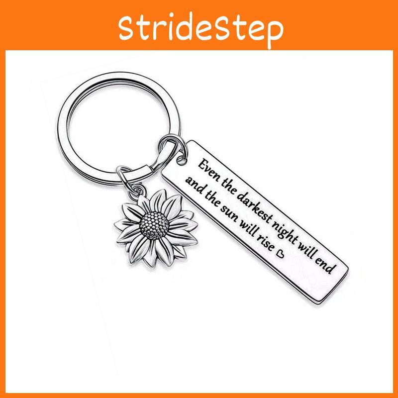 Stylish Stainless Steel Keychain With Sunflower Design Ideal Gift For Friends And Loved Ones