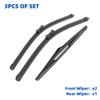 3st för Ford Fiesta MK6 2008-2016 26"+15"+12" främre bakre torkarblad Vindruta Vindruta Fönsterskärare Tillbehör 2011 2012 2013 2014 2015 2016