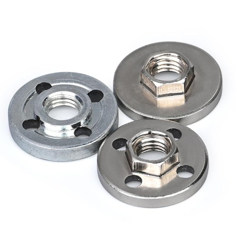 10pcs High Strength Alloy Grinder Flanges For 100mm Angled Grinders Rustproof Multiple Size Universal With Hex Nut Design