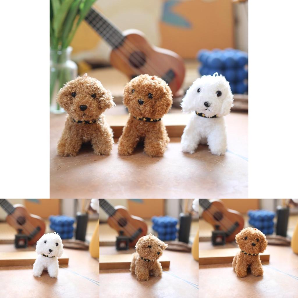 Mignon Porte-clés Peluche Chien Teddy Pour Sacs Et Clés Animal en Peluche Doux