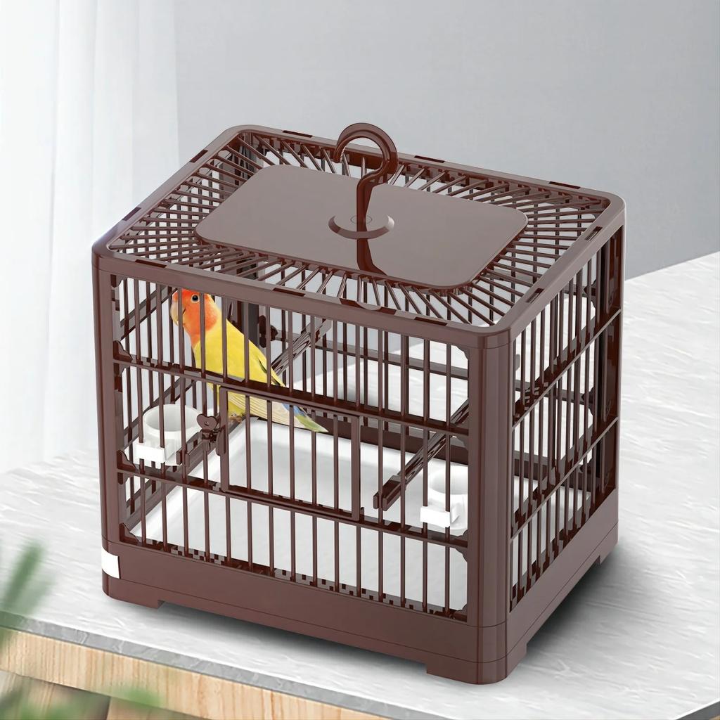 Portable Bird Container Bird Travel Carrier Bird Cage with Handle Large Space Breathable Foldable Bird Cage Set Bird Accessories