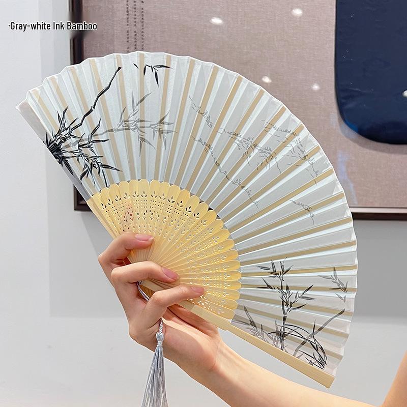 New Lightweight Bamboo Folding Fan - Chinese Style Qipao Hanfu Dance Accessory for Women