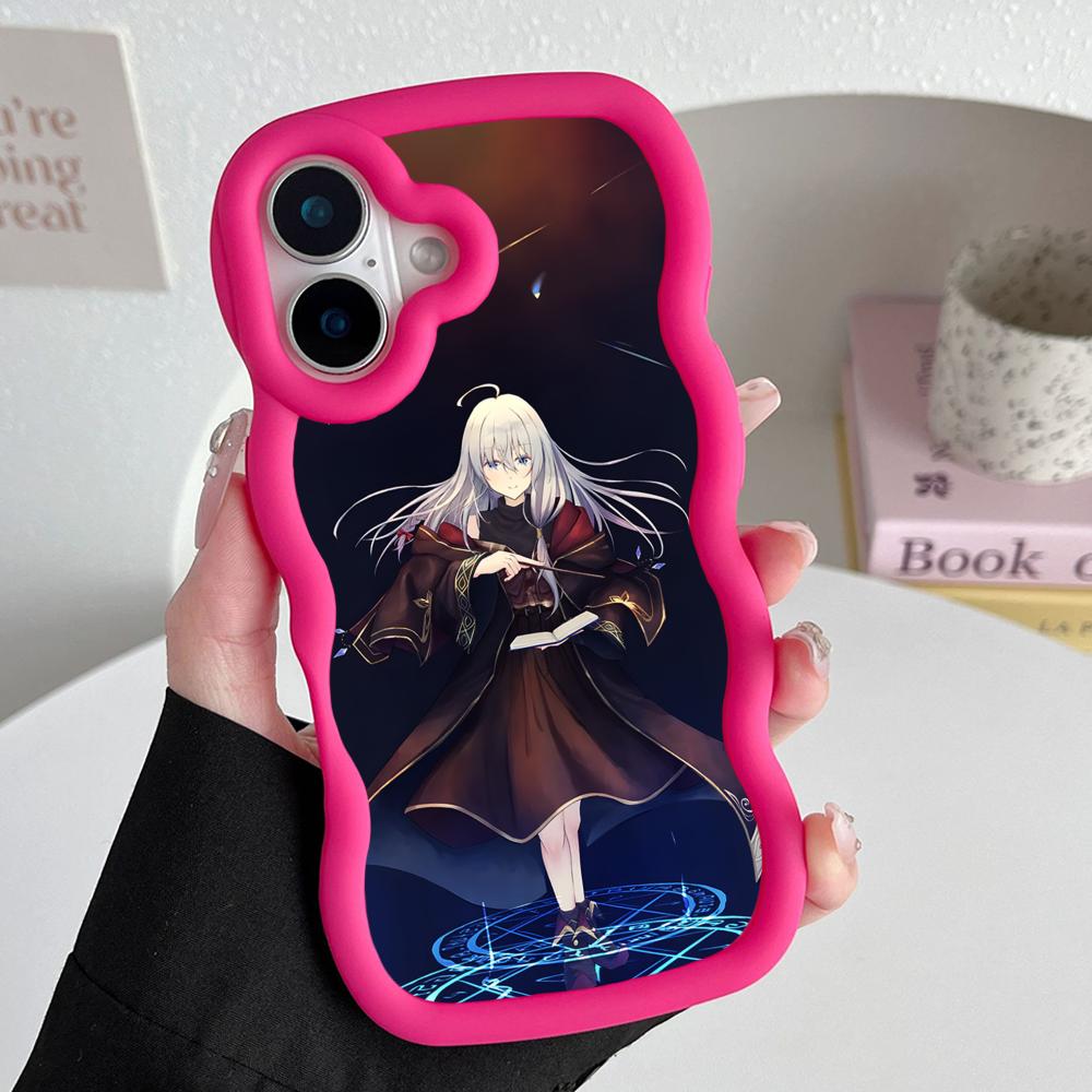 Wandering Witch Elaina Wavy Edge TPU Mobile Phone Case for iPhone 17 16 15 14 13 12 11 Air Pro Max Plus Colorful Cover