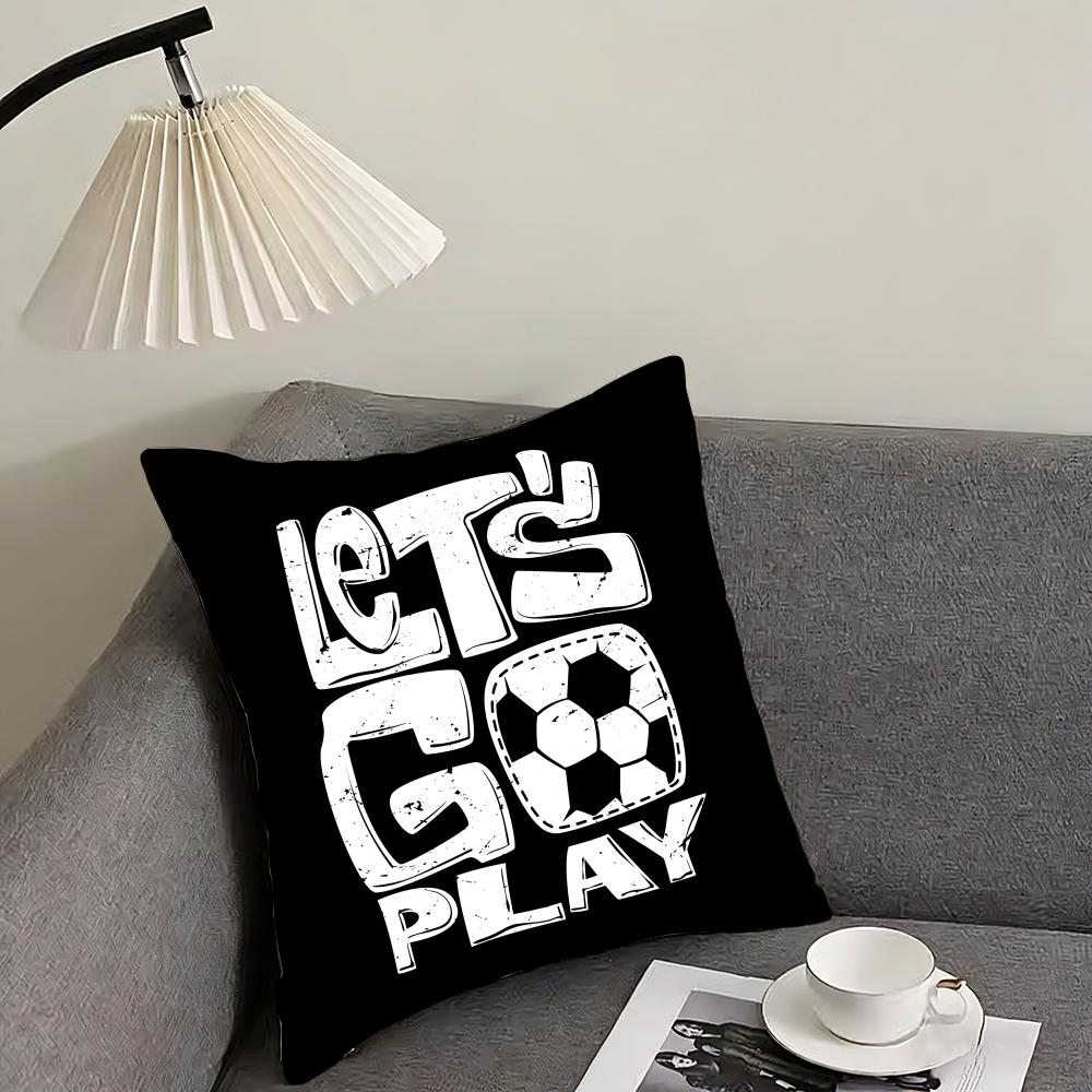 Soccer Lover Football Cushion Cover Elegant Comfort Pillowcase Sofa Bed Doublesided Printed Invisible Zipper Home Decor