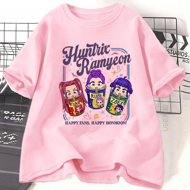 KPDH Ramyeon T Shirt for Women Demon Hunter Noodle T-Shirt Cool Cotton Short Sleeve Ladies Girls Tshirt Women's Clothing Street