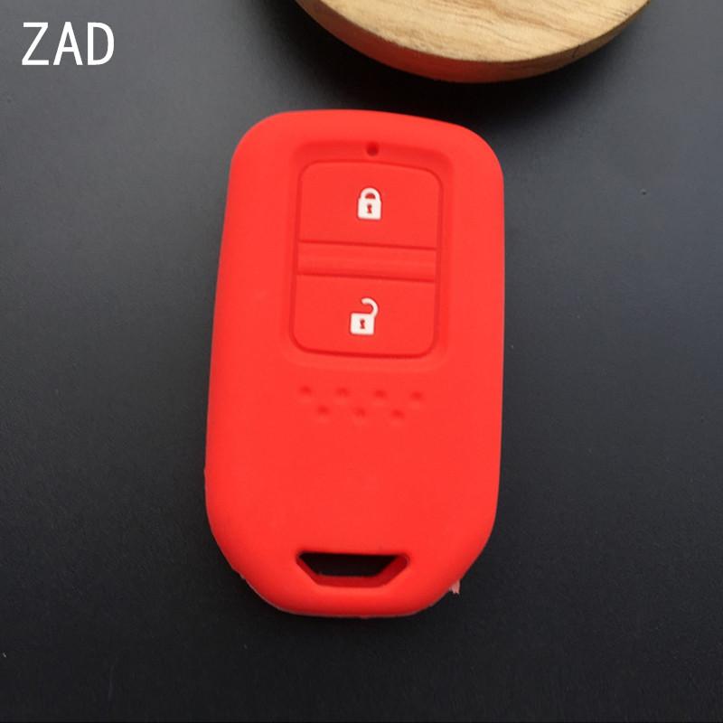 

ZAD 2 button silicone rubber car key cover case holder for honda Vezel city civic Jazz CRV Crider HRV Fit Freed Smart key красный