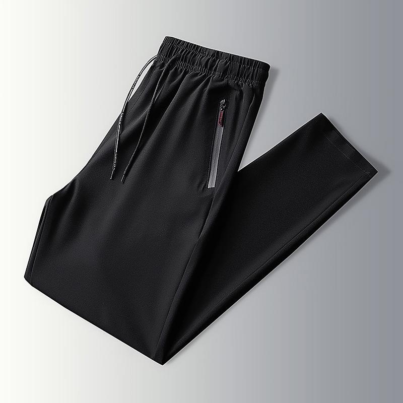Pantaloni da uomo traspiranti con coulisse, pantaloni casual comodi, tinta unita