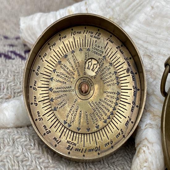 Brass Pocket Compass Royal Memorabilia Handmade Compass Sundial Queens Coronation Steampunk |