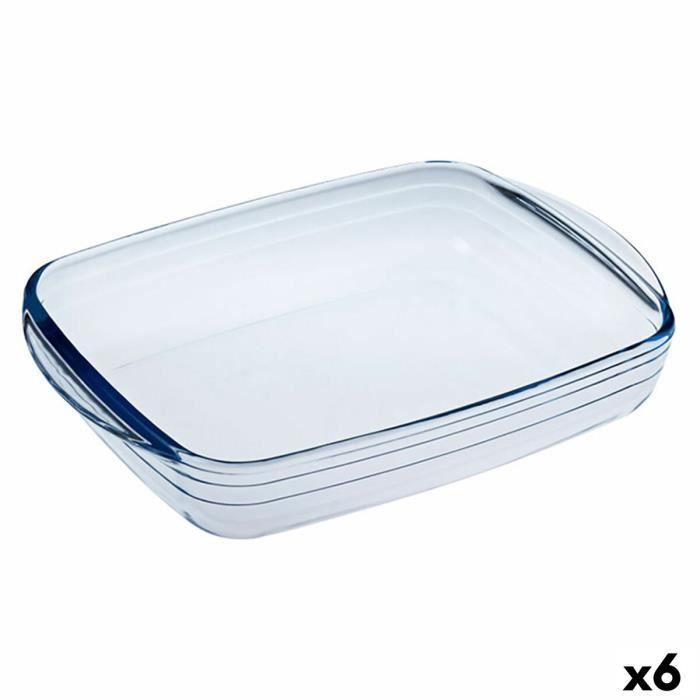 Moule Pour Four Ô Cuisine Ocuisine Vidrio Rectangulaire Transparent Verre 28 X 20 X 5 Cm (6 Unités)