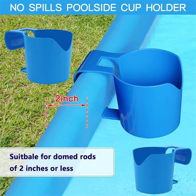 Poolside Cup Holder For Above Ground Pools, Swimming Pool Cup Holder For Drinks, No Spills Holder Clip