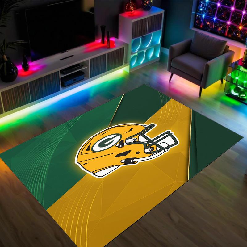 Tappeto in Velluto Cristallo Design Green Bay Packers Accogliente Non?Tappeto Stampato Antiscivolo per Camera da Letto Soggiorno Ingresso