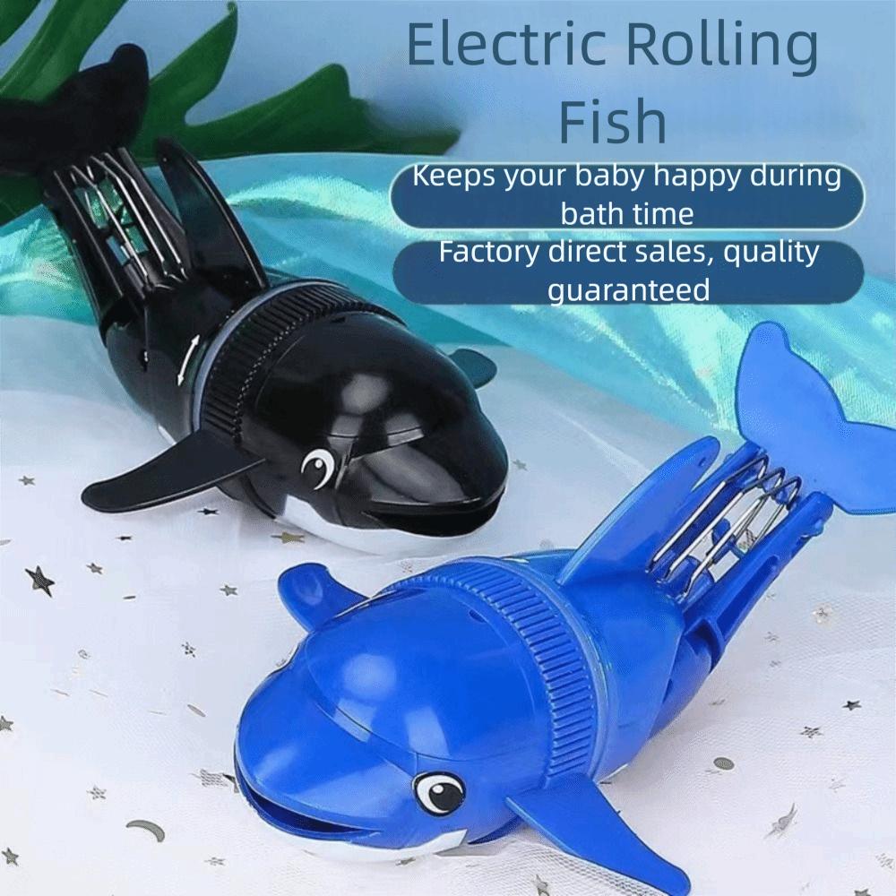Rolling Motion Electric Dolphin Toy Cartoon Design Water Playing Toy Bath Toy Kids Birthday