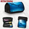 1pc Underwater Shark Pencil Case Suitable for School & Office - Double Layer Flip Cover with Zipped Closure, Multi-Compartment Organizer Bag, Shark-Th