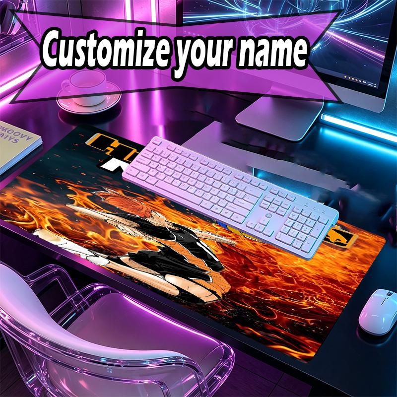 Custom Name Personalized Haikyu Pattern Mousepad, Laptop PC Desk Mat, Decorative Desk Mat for Home Keyboard Pad Gift
