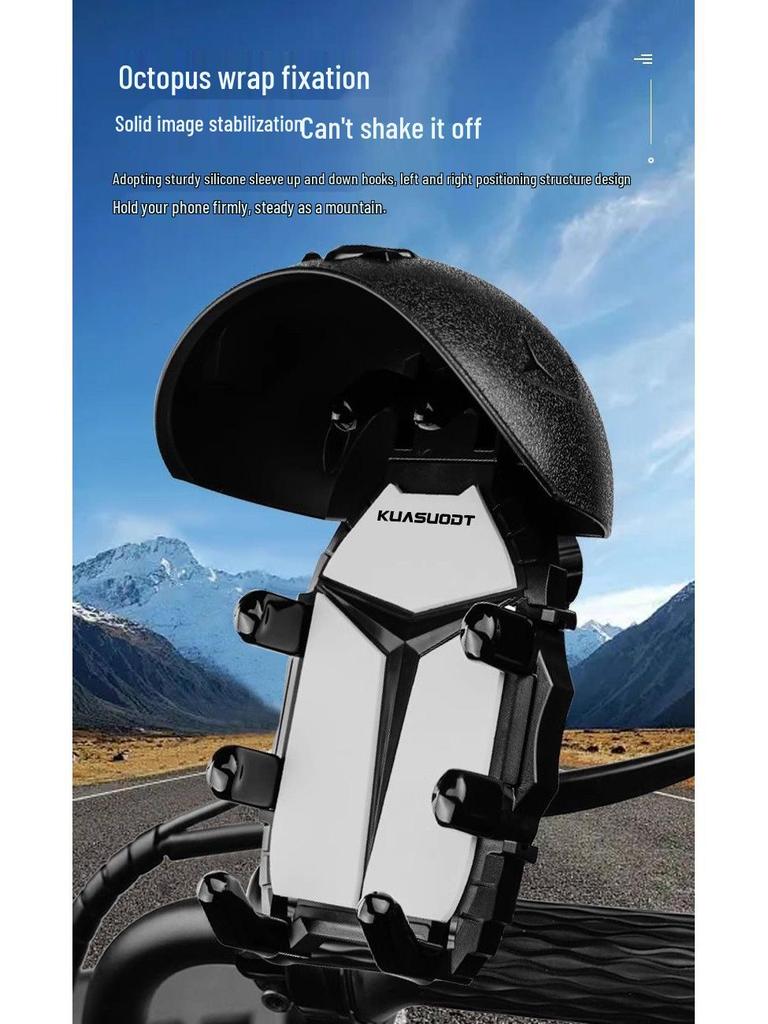 Motorrad/Fahrrad Wasserdichte Stoßfeste Handyhalterung mit Sonnenschutz für Navigation