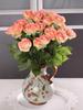 12Pcs Rosas de seda falsas Rosas Flores artificiais Rosas a granel Flores Arranjo floral Buquê para casa Festa de casamento Jardim Decoração de noiva