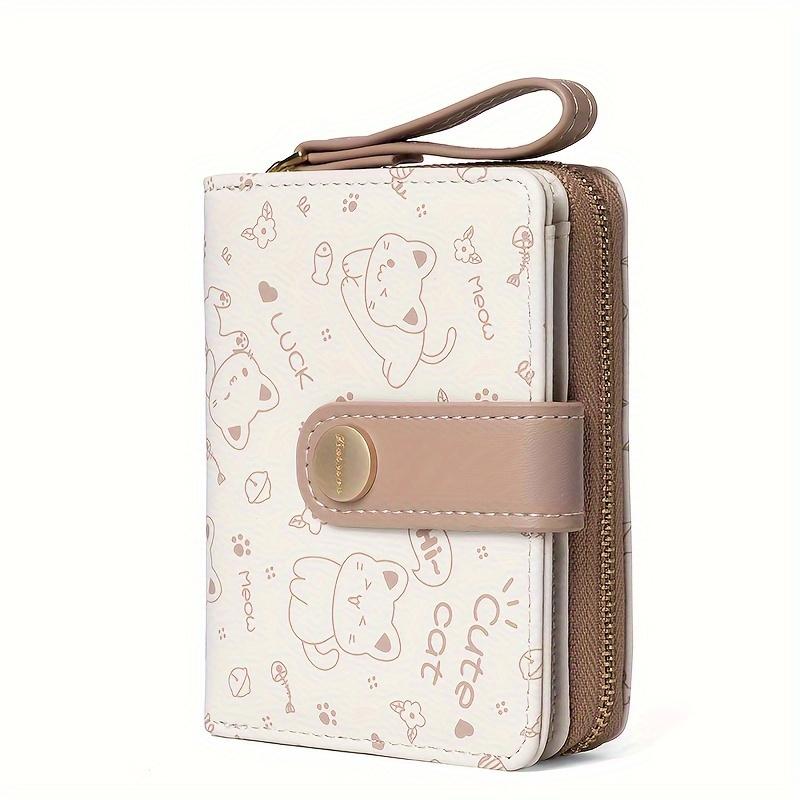 Cat Pattern Short Wallet  Clutch Sweet Coin Purse  Mini Women'S Credit Card Purse