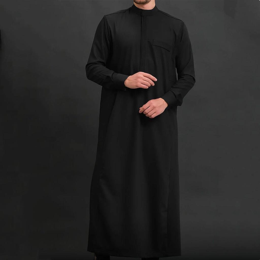 Embroidered Hooded Robe for Muslim Men, New Style Middle Eastern Thobe, Loose Long Sleeve Ethnic Design, Available Now