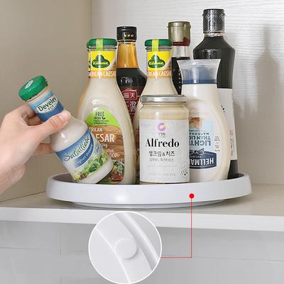 Gewürzregal, Gewürzregal, rundes Regal, Schreibtisch-Organizer, Vorratsschrank, Drehteller, Küchen-Ablagefach, drehbarer Organizer mit 2 Ebenen