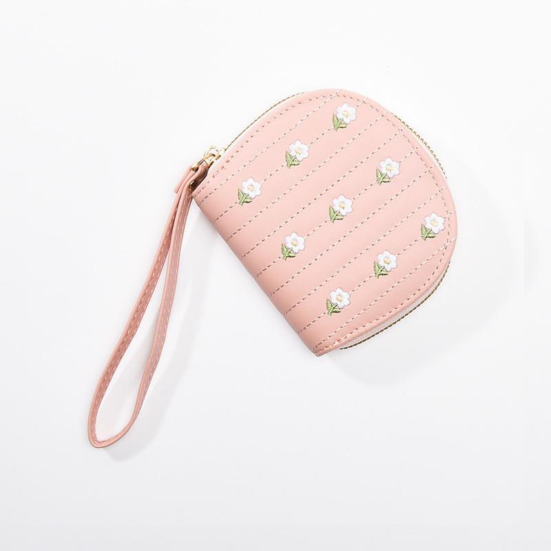 New Korean Style Coin Purse Women Short Fresh Floral Pattern Student Zipper Card Holder Multi-function Coin Clip