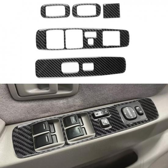 4Pcs Carbon Fiber Window Lift Switch Panel Cover Trim For Tacoma 2001-04