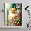 5D DIY Full Round Drill Diamond Painting Flower Manor Puppy Home Decor 30x40cm