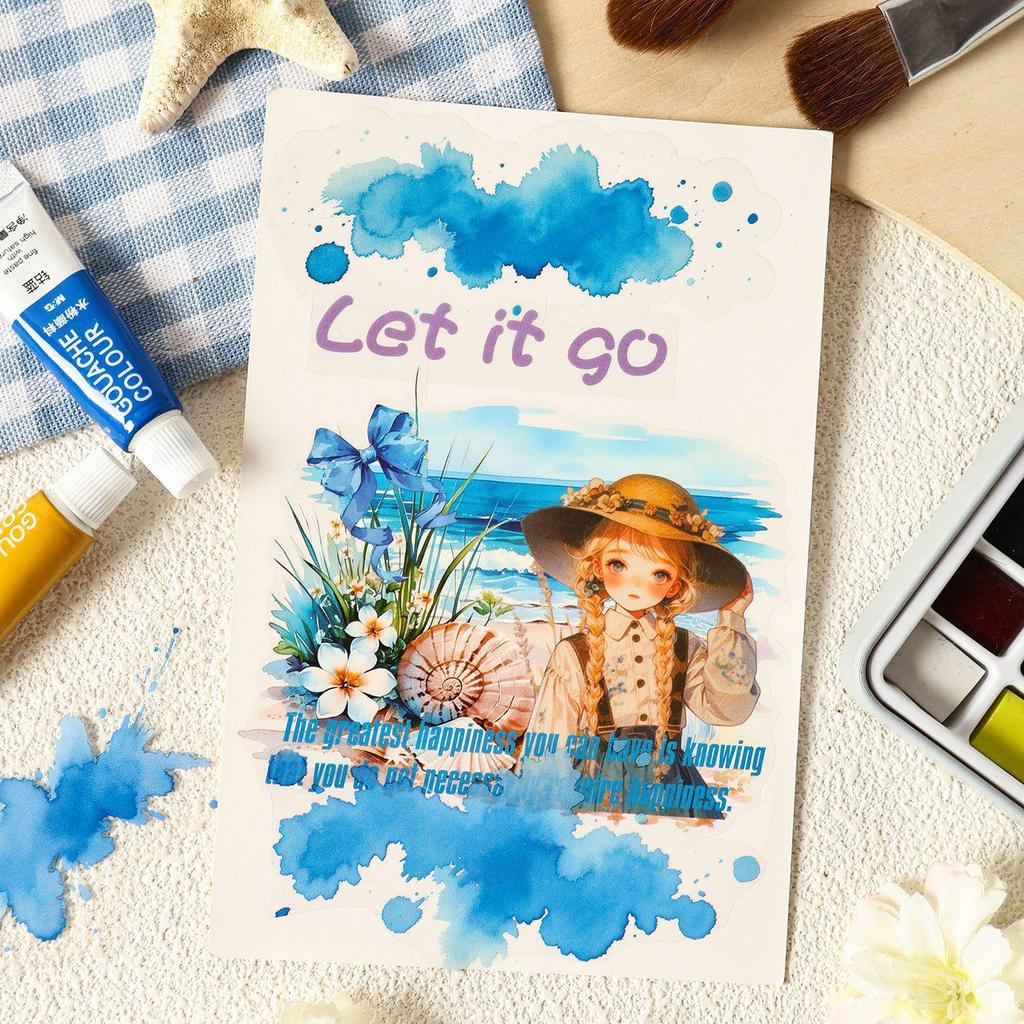 Cloud Dye Sky Light Watercolor Sticker Pack: 6 Blended Cloud Themes for Journals