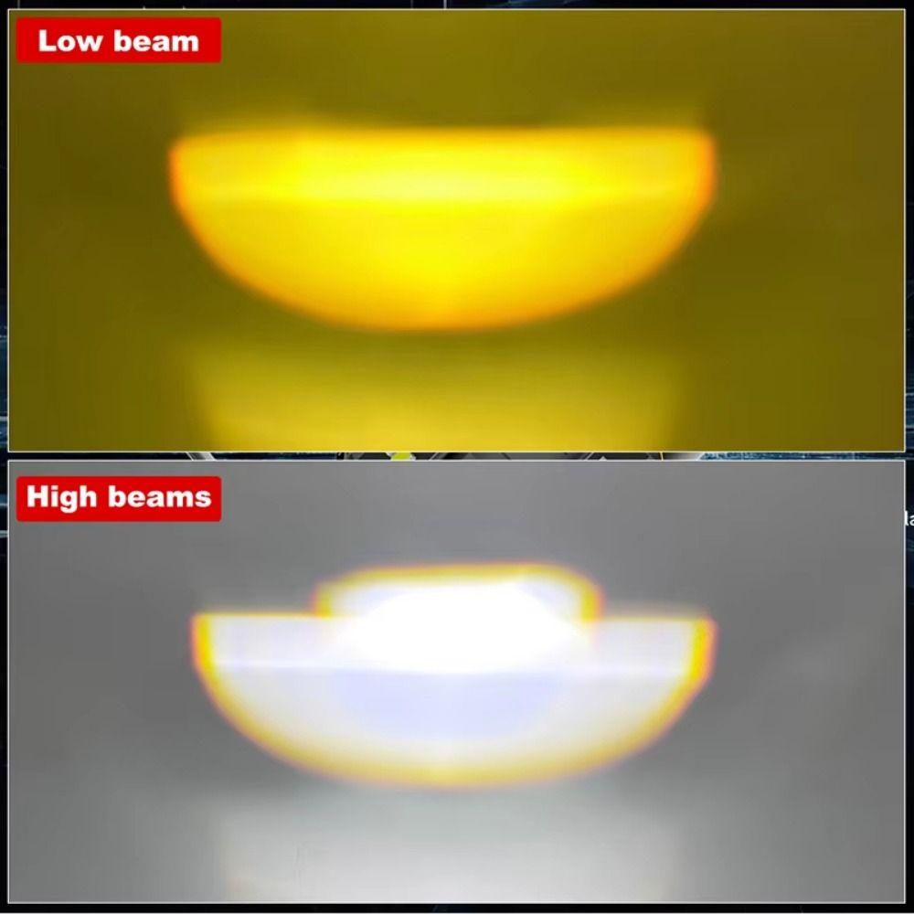White Yellow H4 Scooter Spotlights High Low Beam Dual Color DRL Beam Light  Road Safety
