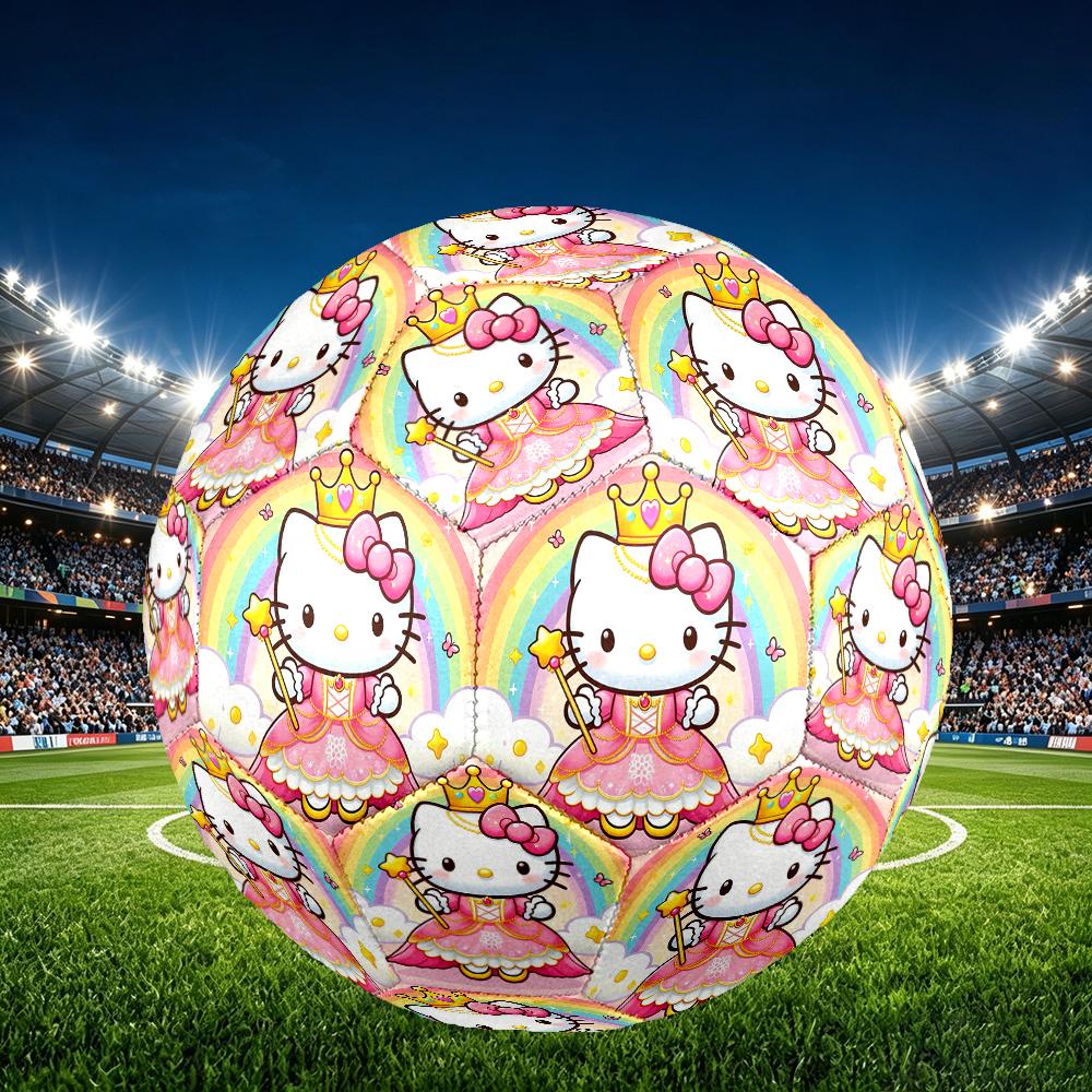 1pc Hello Kitty Pattern Football, Standard Size 5 Soccer Ball Stylish Sport Football for Competition Play and Training