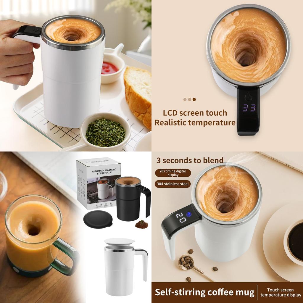 Modern Minimalist Portable Coffee Mug With Electric Mixer For Fitness And Home Use