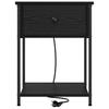 Nightstand Black Oak Effect 42 X 41 X 56 Cm Engineered Wood