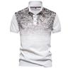 TrendHub Men's Short Sleeve Polo Shirt, Gradient Printed, Cotton Blend,  New Design