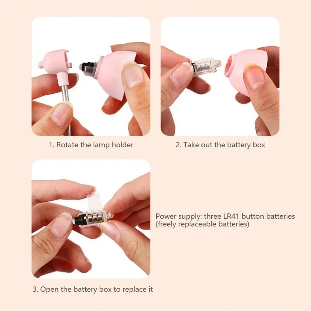 Mini Led Book Light Lamp With Battery Power Adjustable Angle Clip-On Night Lights Soft Warm White Mini Led Night Clip Book Lamp