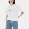 Calvin Klein Letter Print Crew Neck Short Sleeve T-Shirt Women Tops White J218909-YAF