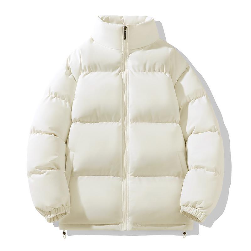 Autumn New Cotton-padded Clothes Couple Solid Color Stand-up Neck Cotton-padded Clothes Men's Fashion Trend Cotton-padded Clothes Thickened Warm Bread