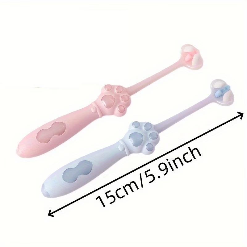 3-Sided Soft Bristle Pet Toothbrush, Cat Paw Shaped Dental Cleaning Brush for Dogs Cats