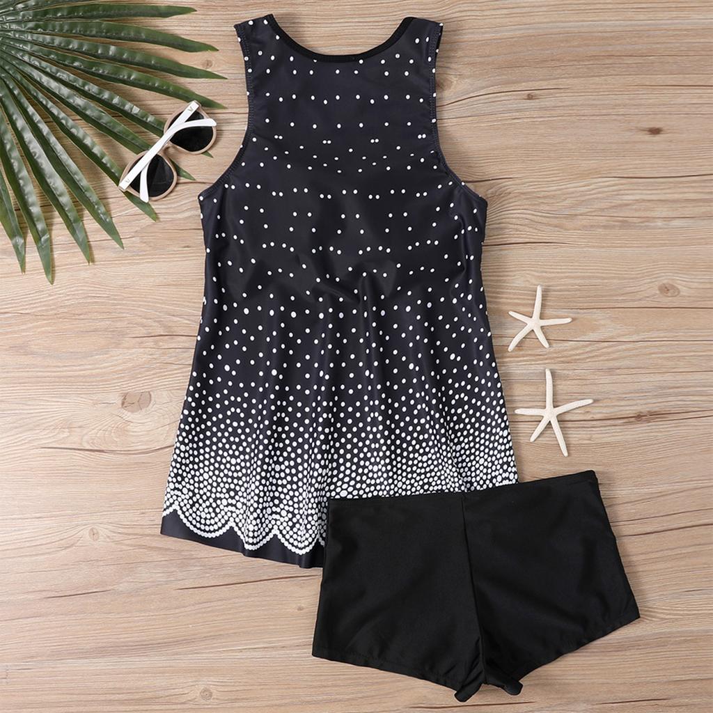 Traje de baño sexy de talla grande con tirantes estampados y corte entallado para mujer (Dos piezas)