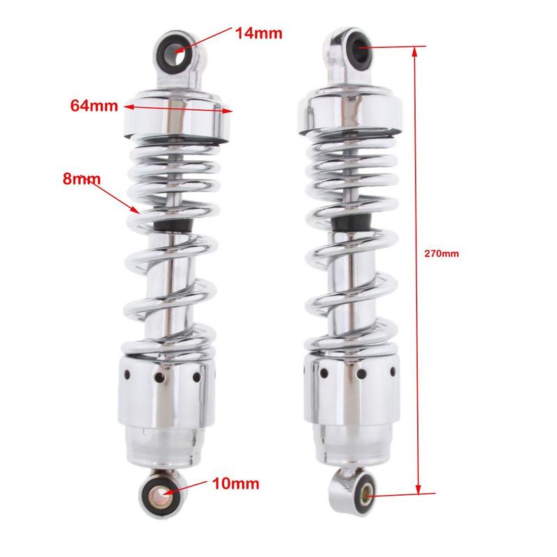 Rear Fork Suspension Shock Assy Metal Motorcycle Shock Absorber 27cm for Honda GN250 CA250 SR Replacement