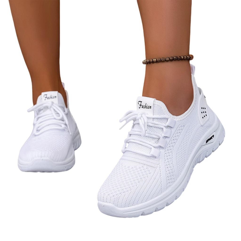 Lightweight Breathable Casual Sneakers for Women Flexible Slip-On Athletic Shoes with Knit Upper and Cushioned Sole for Everyday Wear
