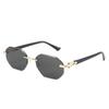 Geometric Square Frame Sunglasses With Uv400 Protection For Outdoor Activities