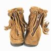 Minnetonka Wildleder High Top Stiefel mit Fransen und Reißverschluss hinten Braun 24.0(GEBRAUCHT)