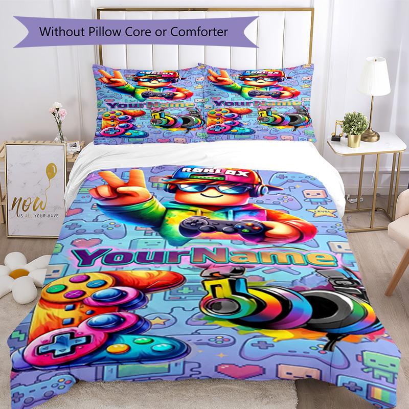 Roblox 414 Customize your name Bedding Set Breathable Duvet Cover with Pillowcases Home Decoration Birthday Gift