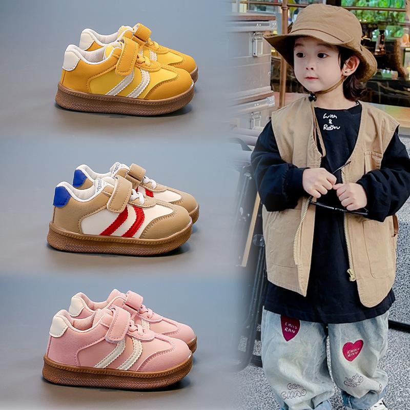 Popular leather Forrest Gump shoes 2025 spring and autumn models, baby girl soft-soled non-slip sneakers, fashionable versatile boys' shoes