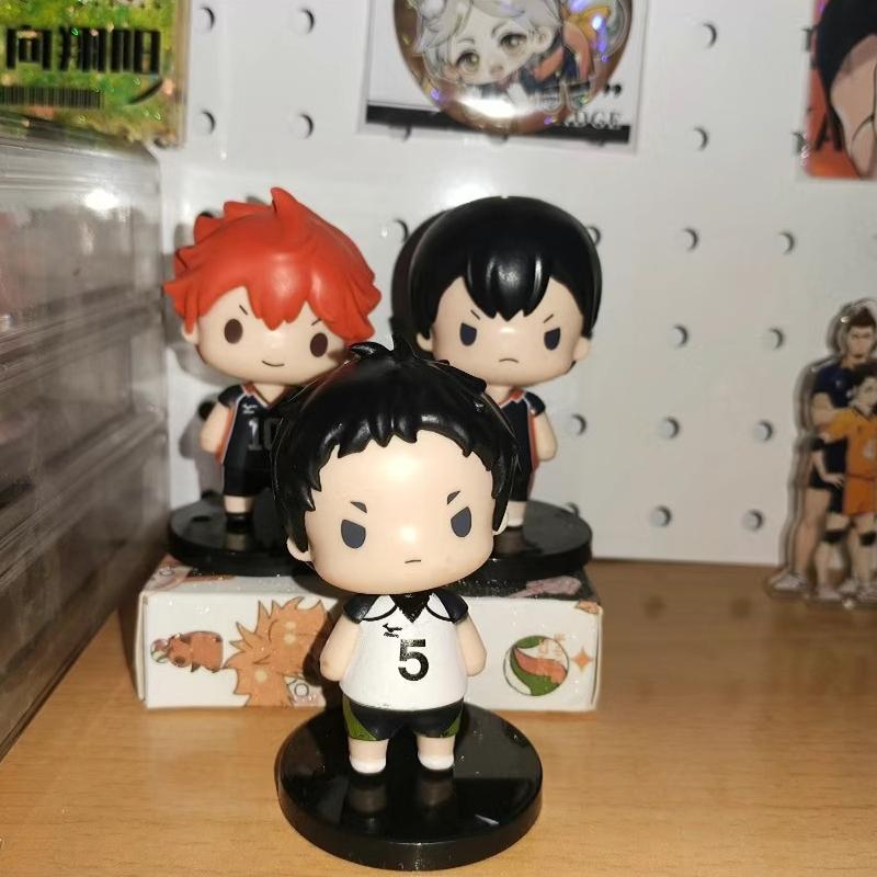 Anime Haikyuu!! Volleyball boy Hinata Shoyo Tobio Kageyama 8pcs/set Figure toy Car Decoration Christmas gift 8CM
